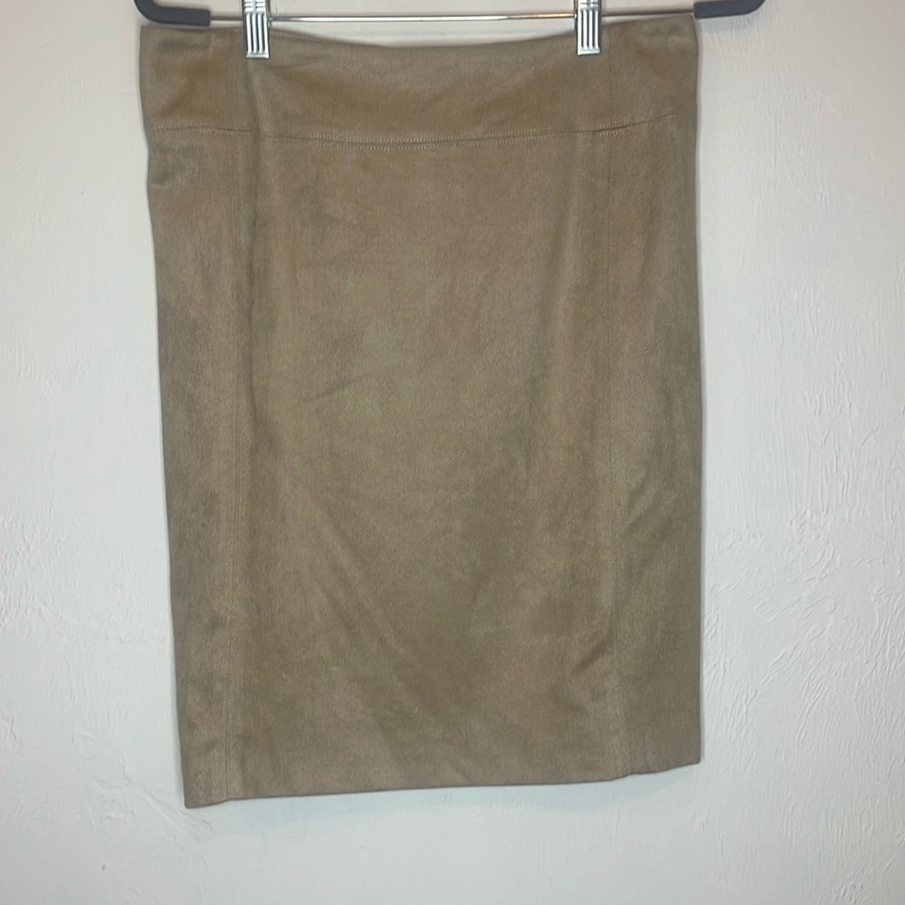 J. McLaughlin tan polyester/spandex mid skirt-size 5